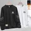 380 gramosSudadera con forro polar para hombre, estilo otoño e invierno, holgada, versátil, sin capucha, cuello redondo, top casual