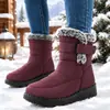 Botas de Nieve Nuevas para Mujer de Otoño e Invierno Múltiples Colores Disponibles Bloqueo de Temperatura Forro de Felpa Mixto Físico Lote Grueso Protección contra el Frío Zapatos de Algodón