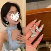 Pendientes de metal con circonita y mariposa de cristal azul para mujer, de alta gama, con personalidad de hada, elegantes y a la moda que combinan con todo.