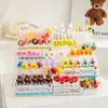 Estilo Ins Desenho Animado Decoração de Bolo de Aniversário Vela Flor Chapéu de Festa Urso Rosto Sorridente Coração Velas de Aniversário para Crianças