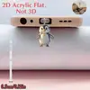 Plano 2D 1 Pinguim Fofo Plug de Poeira de Celular em Acrílico - Adequado para Smartphones, Compatível com Ipho