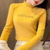 2861 # Camiseta de Manga Longa Feminina Gola Alta (Tiro real) (100% Outro) (Aumentar 2Xl/3Xl)