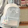 Mochila japonesa estilo girlie com bolinhas para meninas do ensino fundamental e médio, leve, de grande capacidade, alta aparência, mochila escolar de desenho animado