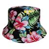 Chapéu de pescador com estampa floral europeia e americana feminino estilo férias algodão e linho estampado proteção solar chapéu balde casual ao ar livre tudo combina chapéu de proteção solar moda