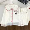 Nuevo conjunto de algodón nube para primavera y otoño, de manga larga y pantalón largo, con estampado de dibujos animados, cómodo para casa, para niños y niñas, adecuado para niños mayores y conjuntos a juego para padres e hijos