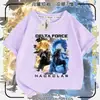 Roupas Infantis de Manga Curta Tema Força Delta Lobo Vermelho Erosão Rosa Dourada 2026 Nova Camiseta Solta de Verão Tendência