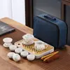 Juego de Té Portátil para Viaje Tetera Ding Kiln Gaiwan Taza de Té Bandeja de Té Taza Rápida Logo de Empresa Regalo Souvenir Juego de Té