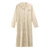 Novedad Otoño 2025 Bata Antibacteriana para Mujer Otoño e Invierno Algodón Puro Manga Larga Vestido Casual Talla Grande Ropa para el Hogar