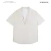 Camiseta Informal de Verano para Hombre, Corte Holgado, Estilo Old Money, Falsa de Dos Piezas, Cuello Camisero con Sensación de Hielo, Manga Corta, Camisa Informal para Hombre