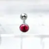 Stud de Titânio Astmf-136 com Borda Ondulada, Opala, para Língua G23 Titânio Rosca Interna Zircônia Stud para Lábio Stud para Língua Joia para Cabeça