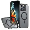 Amazon para iPhone 16 Pro Max Funda Magnética para Teléfono Soporte Metálico para Lente Textura de Piel Mate 17e