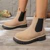 Botas Curtas Martin Femininas Moda Europeia e Americana Transfronteiriça Nova Temporada Outono e Inverno Comércio Exterior Transfronteiriço Bico Redondo Atacado Tamanho Plus