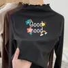 Camiseta de Manga Larga de Cuello Alto para Niña Estilosa Ropa de Otoño/Invierno Infantil De Rong Capa Base Cálida Top Versátil con Volantes