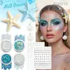 Clipes de Cabelo Brilhantes de Lantejoulas em Gel de Sereia Estrela do Mar Pérola Strass Maquiagem Facial Adesivos Faciais