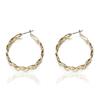 Nuevos pendientes de oro con forma de C circular para mujer, pendientes vintage europeos y americanos, joyería de red roja, pendientes de aguja de plata S925
