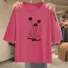Camiseta de manga tres cuartos de marca para comercio exterior transfronterizo, con excedente, corte holgado, adelgazante, estampada, top de moda para mujeres de mediana edad y mayores
