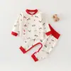 Conjunto Separado de Bebé Primavera y Otoño Algodón Puro Ropa Exterior Pantalones de Otoño Abertura de Broches en la Entrepierna Bebé de Pocos Meses Niño y Niña Conjunto de Bebé