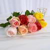 Flor Artificial con Textura Realista, Bordes Enrollados Hidratantes, Decoración de Capullo de Rosa Único, Flor de Seda, Alta Simulación