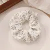 Estilo Novo de Primavera Campo Verde Floral Fresco Scrunchie Elástico de Cabelo Fita Laço Menina Corda Elástica para Cabelo Acessório de Cabelo