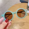 Novos óculos de sol infantis de moda estilo coreano redondos à prova de UV para meninos e meninas óculos de sol simples grandes para crianças cool