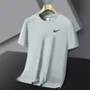 2026 Nueva Moda de Verano para Hombre Camiseta de Manga Corta con Cuello Redondo de Seda de Hielo Top Deportivo Casual para Correr para Hombre