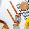 Directo de fábrica colador octagonal de nanmu de bambú cuchara de madera con caparazón de tortuga cuchara para sopa de ramen Weiqian mango largo cuchara para hot pot venta al por mayor