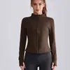 Chamarra de Yoga Color Primavera Danza de Mariposa Polar Delgado Cuello Alto Cremallera Fitness Manga Larga Top Adelgazante Ropa de Running Yoga para Mujer