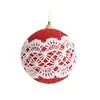 Gangheng Adorno Navideño de Encaje y Espuma con Purpurina, Bola para Colgar de Navidad de 8 cm, Decoración Navideña