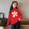 Y2365# Camiseta Casual de Manga Larga para Niña Estilo Occidental Nueva Primavera y Otoño para Niños Nuevo Terciopelo Alemán Joker Manga Larga