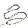Cordão para Pingente de Ágata Vermelha do Sul Tecido à Mão Cordão de Quatro Fios Cartão de Buda de Jade Hetian Corda de Pingente Thangka Estilo Étnico Cordão