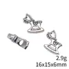 16X15X6Mm 2.9g Cruz Antigua de Plata Popular Transfronteriza Accesorios DIY Caballo Mecedora Cuentas de Agujero Grande