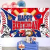 Amazon Tema Deportivo Fiesta de Cumpleaños Decoración Tela de Fondo Béisbol Suministros de Arreglo de Cumpleaños Banner de Fondo