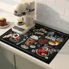 Alfombrilla de Café Estilo Americano de Venta Caliente Transfronteriza, Alfombrilla Absorbente Antideslizante de Tierra de Diatomeas para Cocina del Hogar y Barra de Bar, Disponible para Dropshipping