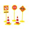 Señales de Tráfico Señales de Carretera Barricadas de Carretera Adornos Decorativos para Pastel Vehículo de Ingeniería Excavadora Cumpleaños de Niños Juguetes Modelo