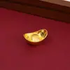 Novo Pingente Chaveiro de Cabacinho Dourado Tradicional Estilo Chinês com Oito Tesouros Vazados, Lótus da Riqueza e Acessórios de Bússola