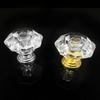 Manija de cristal acrílico transparente para muebles, cajón de gabinete, agujero único, redonda, venta directa de fábrica