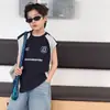 Liquidación de TemporadaTendencia Niños 2026 Verano Fresco Secado Rápido Bloque de Color Camiseta Chaleco Deportivo Elegante con Estampado de Letras para Niños Mayores