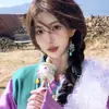 Pendientes de Atmósfera Étnica Retro Pendientes Bohemios Simples Discretos Pendientes de Borla Estilo Occidental Xizang