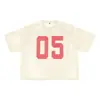 Yitai Malha Manga Curta Roupa da Moda Vazada Camiseta Jersey Estilo Americano com Números Roupa Externa Unissex Top Esportivo Jersey Respirável