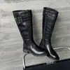 Botas de montar de moda estilo británico de caña alta de 4 cm, nuevo modelo otoño e invierno 2026, punta redonda, tacón grueso, cremallera lateral, botas largas hasta la rodilla