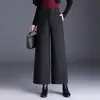 Pantalones Rectos de Lana de Moda para Viajar para Mujer 2026 Otoño Invierno Nuevos Pantalones Anchos de Nueve Décimas Partes Sueltos Pantalones Casuales Elegantes Versátiles