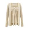 Top Corto de Tirantes con Diseño de Lujuria Pura Cardigan Holgado de Manga Larga Protección Solar Conjunto de Dos Piezas para Mujer Verano Nuevo Estilo
