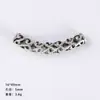 Accesorios Yiwu Más Vendidos Aleación Brillante Tubo Largo Curvo Pulsera de Plata Antigua Collar Colgante Cadena para Clavícula Aleación DIY