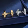 Anillo Abierto de Doble Flor de Circonia de Lujo Transfronterizo Venta Caliente Alto Gama Simple Versátil Ajustable Anillo para Dedo Índice