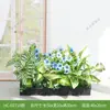 Combinación de paisajismo con plantas verdes artificiales, jardineras, maceteros, decoraciones de flores artificiales, decoración de paisaje con plantas artificiales para escaparates de centros comerciales, interior y exterior