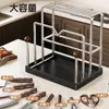 Soporte de cuchillos simple de acero inoxidable 304 Almacenamiento de cuchillos de cocina Herramienta para cuchillos Estante de almacenamiento integrado para cuchillos Montado en la pared Sin perforaciones