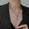 Collar Transfronterizo Europeo y Americano de Acero de Titanio de Alta Resistencia, Diseño de Personalidad Exagerada, Cadena para Clavícula, Chica Punk Atractiva, Collar Versátil para el Día a Día