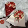 Mo Mo te envía un ramo de flores sobre de tarjeta de felicitación dorada juego de mensaje de regalo texto escrito a mano tarjeta de confesión festiva