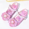 Sapatos de Cristal de Princesa para Meninas Sapatos de Primavera Kuromi Saltos Altos Infantis Moda Sapatos de Couro Infantis Sapatos de Performance