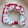Scrunchie de Tecido Vermelho Doce Versátil Iluminador Feminino Xadrez Rabo de Cavalo Prendedor de Cabelo Acessório de Cabelo